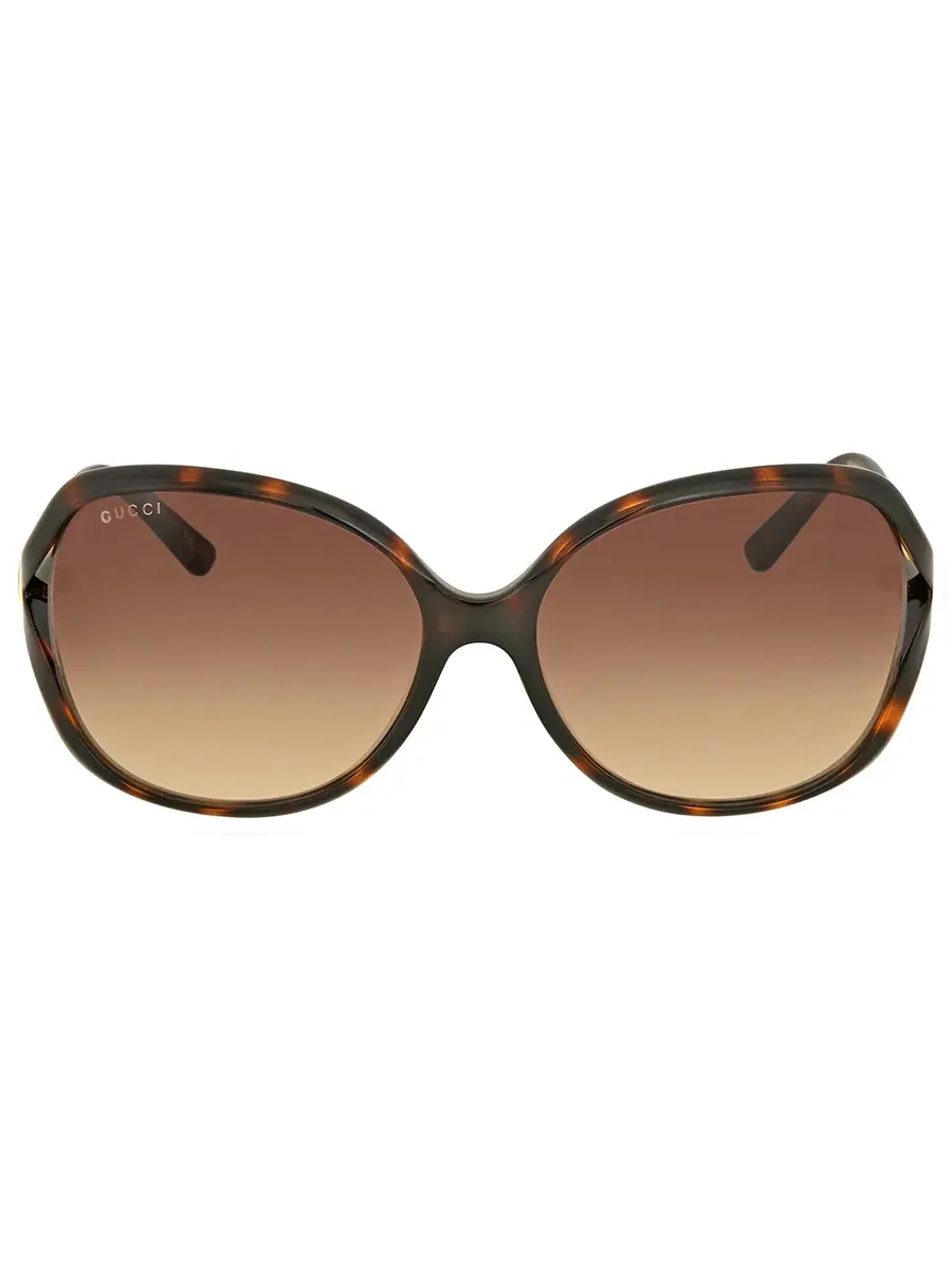 Женские солнцезащитные очки Gucci Brown Butterfly GG0076S 003 60 — коричневый