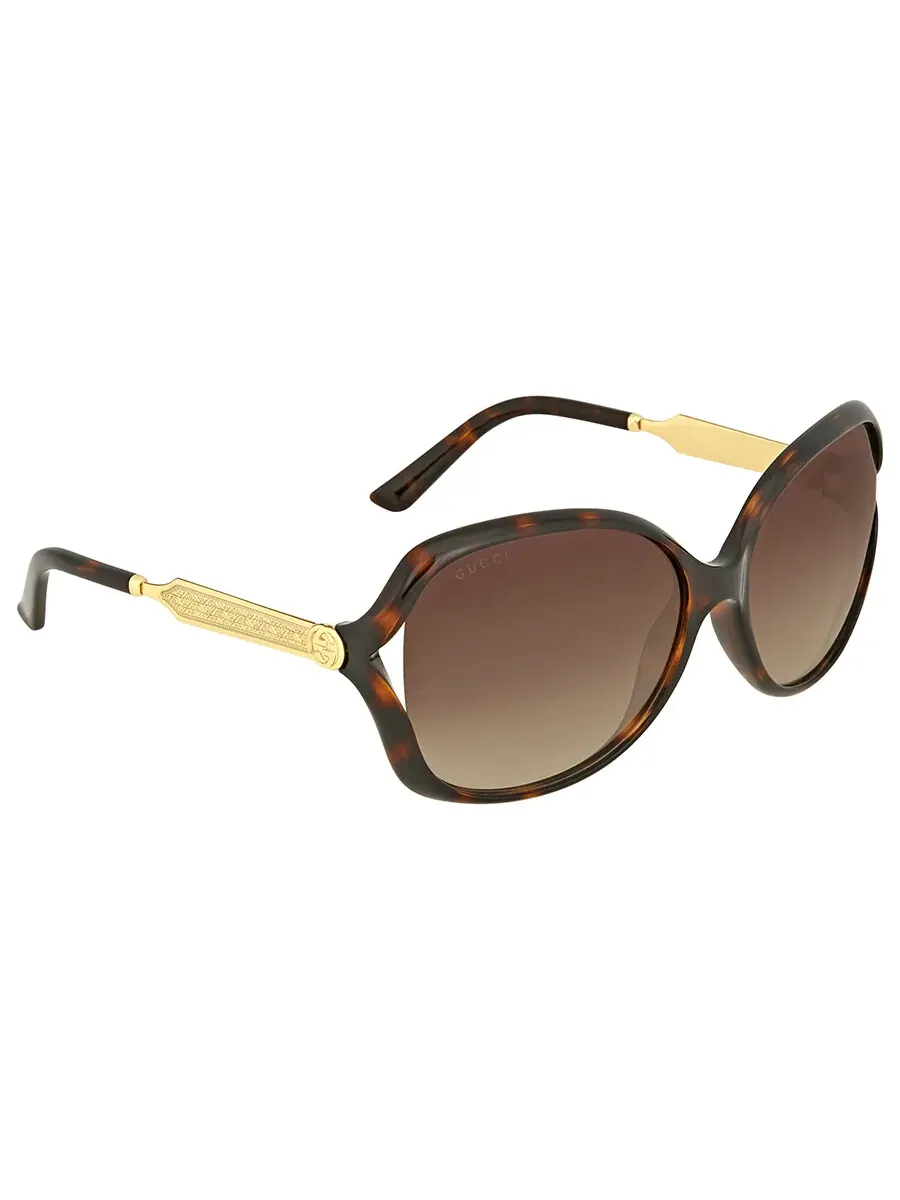 Женские солнцезащитные очки Gucci Brown Butterfly GG0076S 003 60 — изображение 3 из 5, хавана