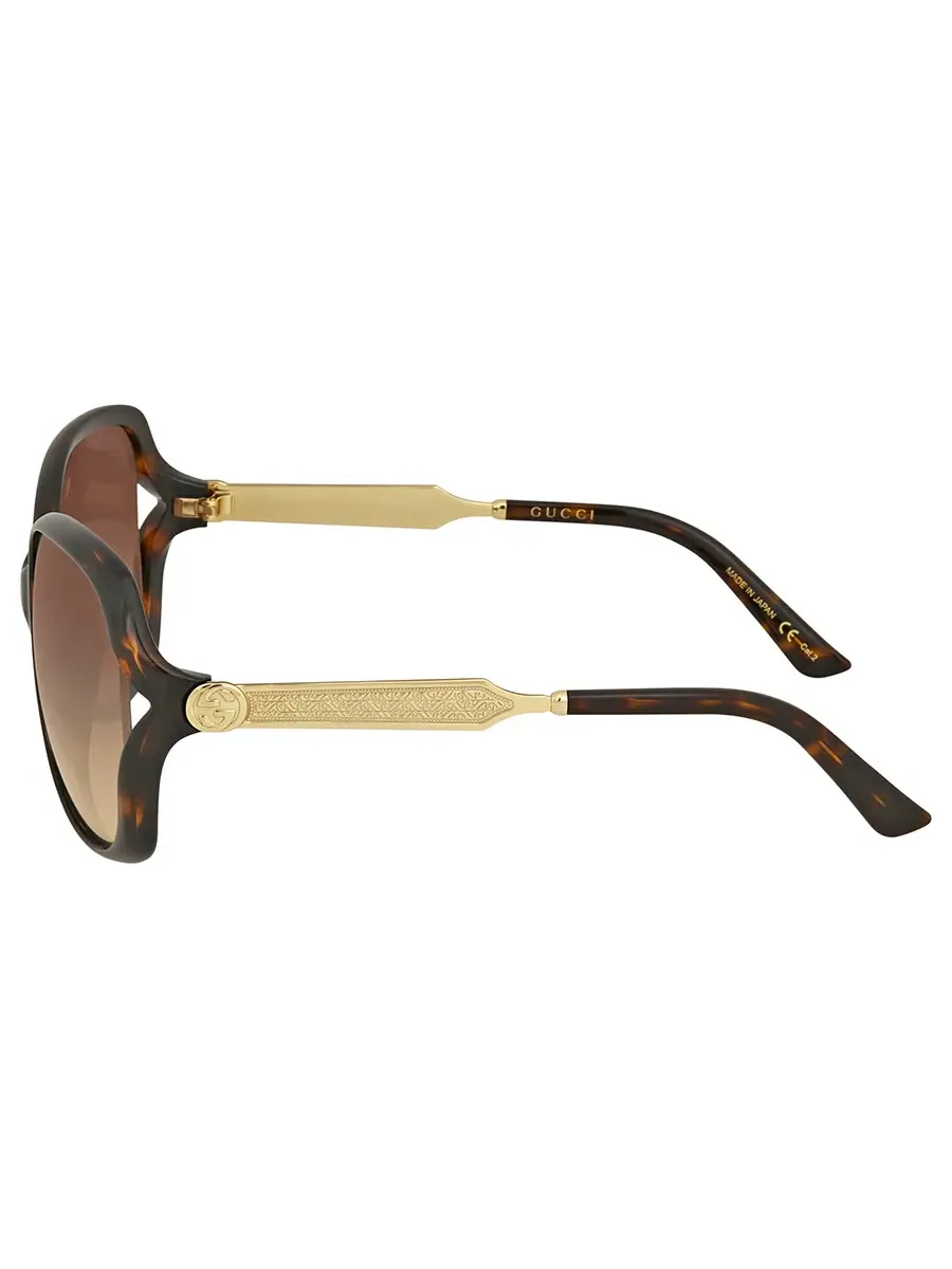 Женские солнцезащитные очки Gucci Brown Butterfly GG0076S 003 60 — изображение 4 из 5, хавана