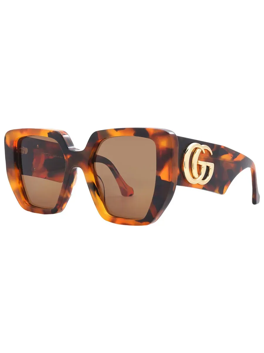 Женские солнцезащитные очки Gucci Brown Geometric GG0956S 007 54 — изображение 3 из 6, хавана