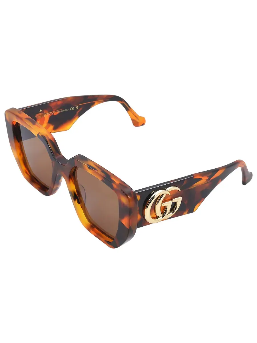 Женские солнцезащитные очки Gucci Brown Geometric GG0956S 007 54 — изображение 5 из 6, хавана