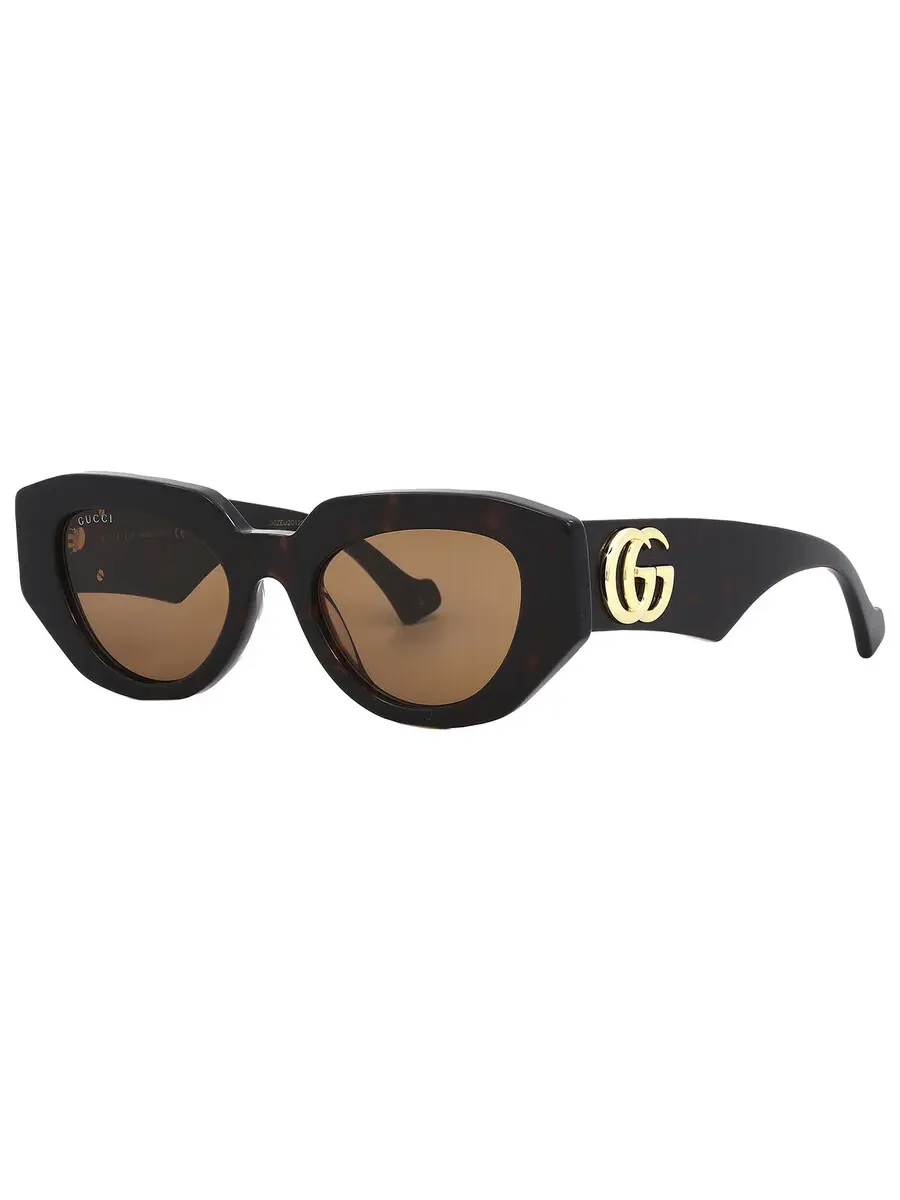 Женские солнцезащитные очки Gucci Brown Geometric GG1421S 002 51 — изображение 3 из 6, хавана