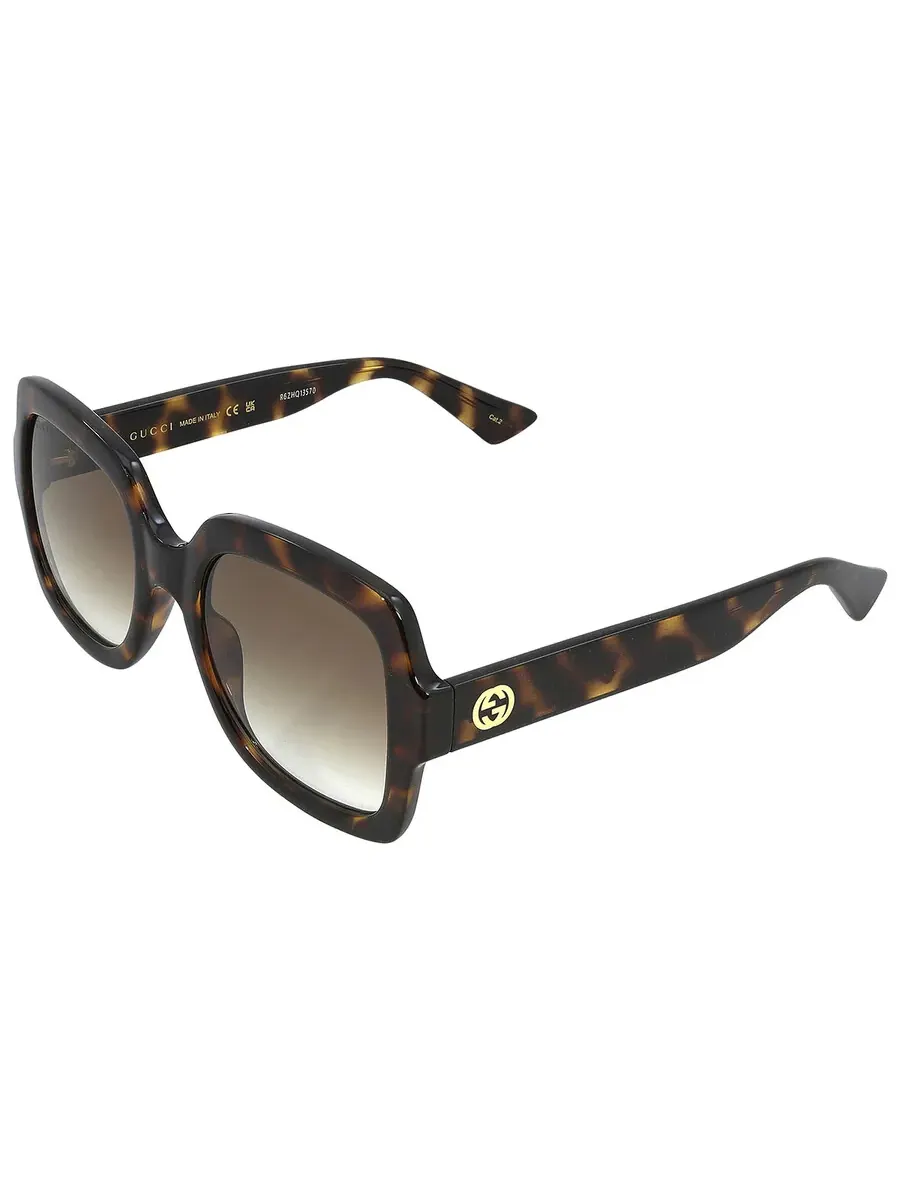Женские солнцезащитные очки Gucci квадратные коричневые градиентные GG1337S 003 54 — изображение 4 из 6, коричневый