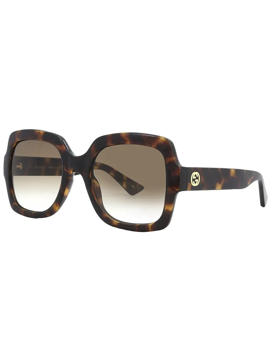 Женские солнцезащитные очки Gucci квадратные коричневые градиентные GG1337S 003 54 — изображение 5 из 6, коричневый