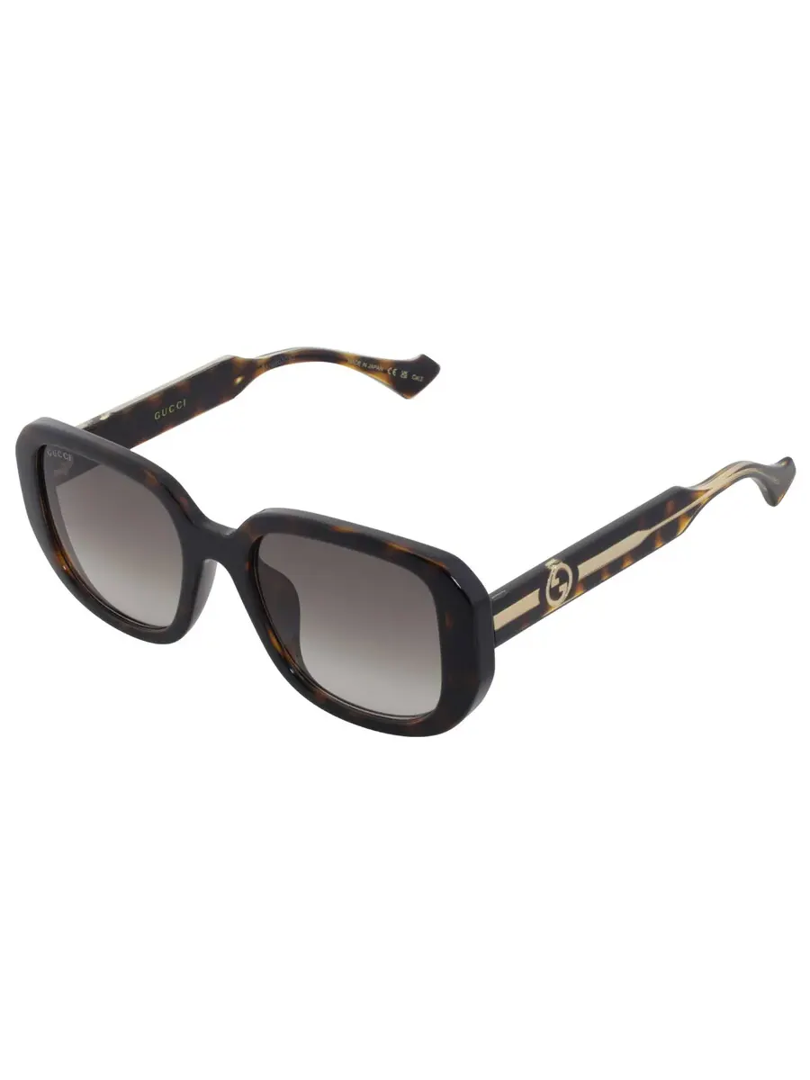 Женские солнцезащитные очки Gucci квадратные коричневые градиентные GG1557SK 002 54 — изображение 3 из 5, хавана