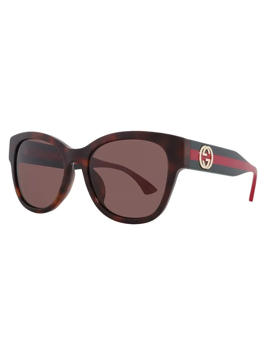 Женские солнцезащитные очки Gucci коричневые овальные GG1866SK 002 56 — изображение 2 из 5, хавана