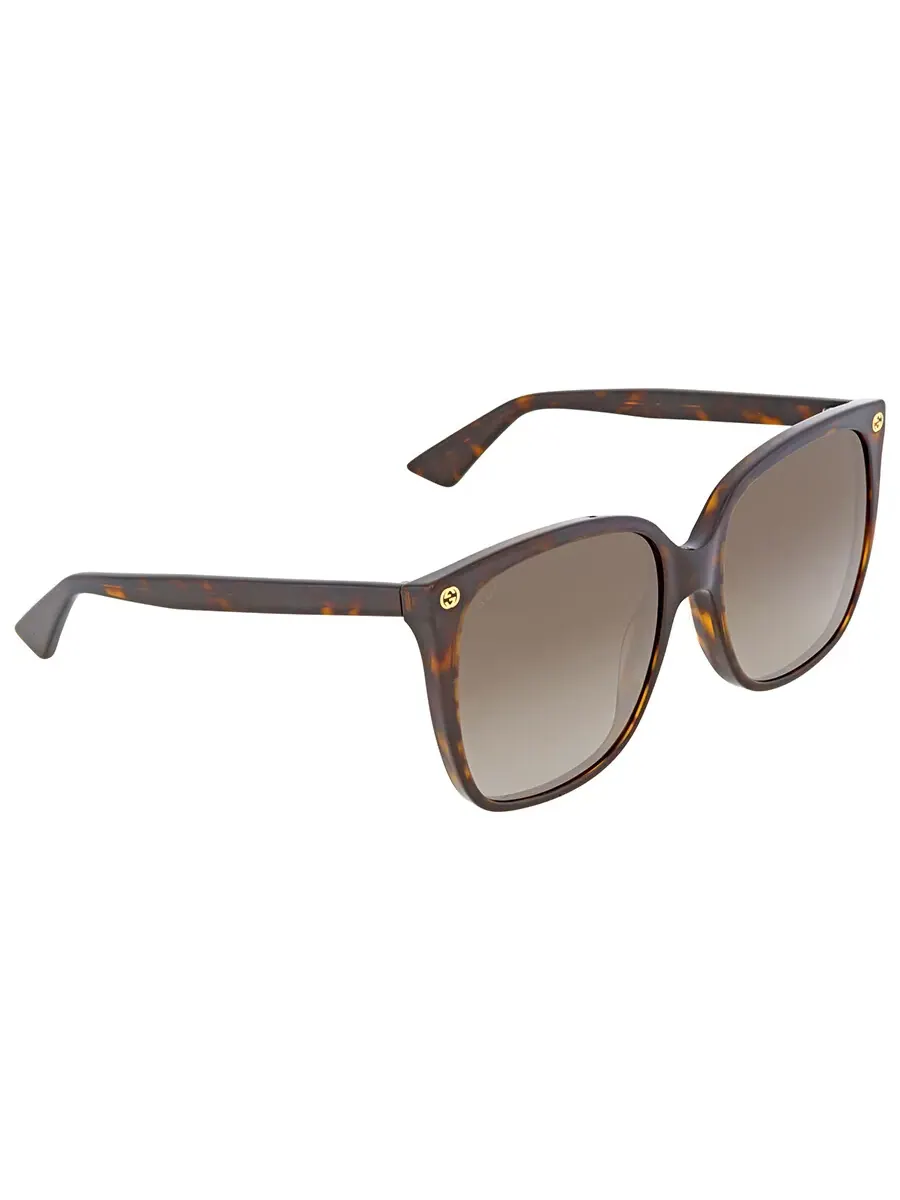Очки для женщин Gucci Brown Gradient Cat Eye GG0022S 003 57 — изображение 3 из 5, коричневый