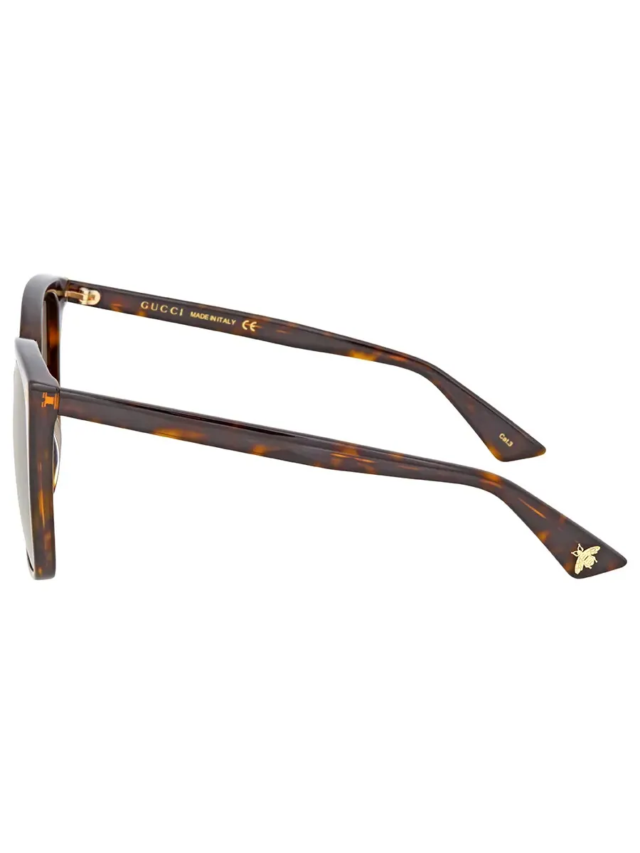 Очки для женщин Gucci Brown Gradient Cat Eye GG0022S 003 57 — изображение 4 из 5, коричневый