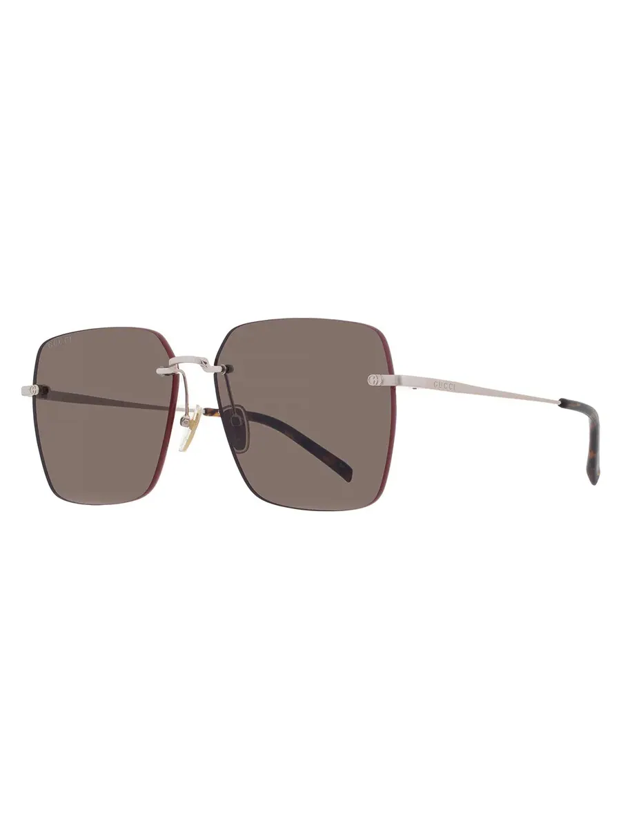 Женские солнцезащитные очки Gucci Brown Square GG1955SA 002 60 — изображение 2 из 5, золото