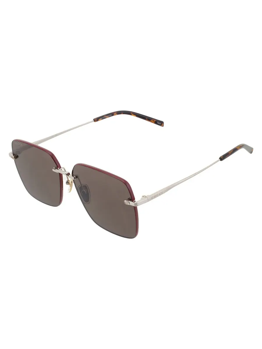 Женские солнцезащитные очки Gucci Brown Square GG1955SA 002 60 — изображение 3 из 5, золото
