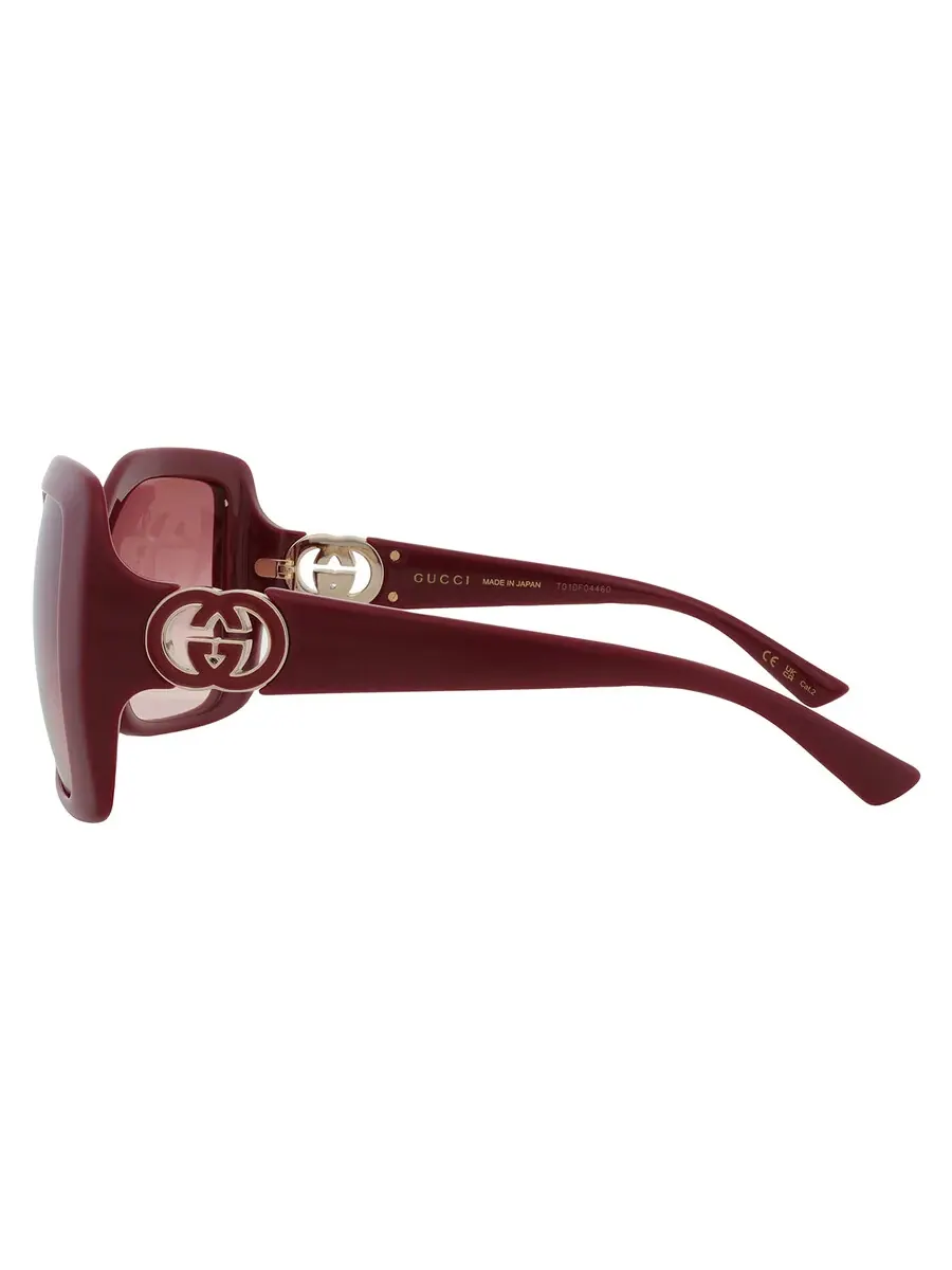 Женские солнцезащитные очки Gucci Burgundy Gradient Square GG2015S 002 59 — изображение 4 из 5, бордовый
