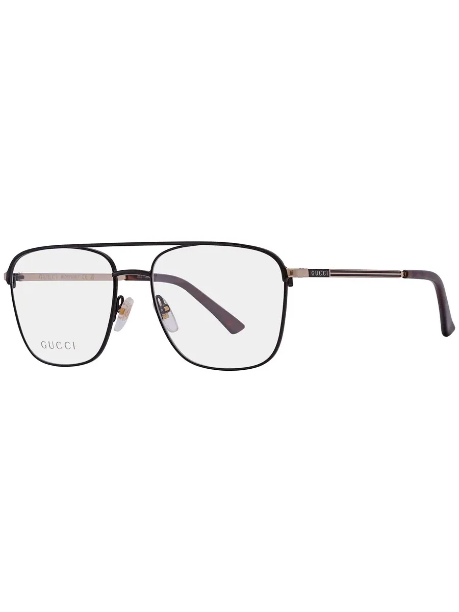 Мужские очки Gucci Demo Navigator GG0833O 001 55, черный/золотой — 2