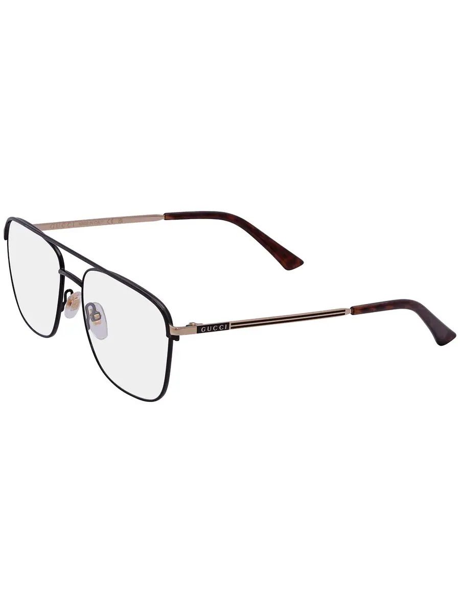 Мужские очки Gucci Demo Navigator GG0833O 001 55, черный/золотой — 3