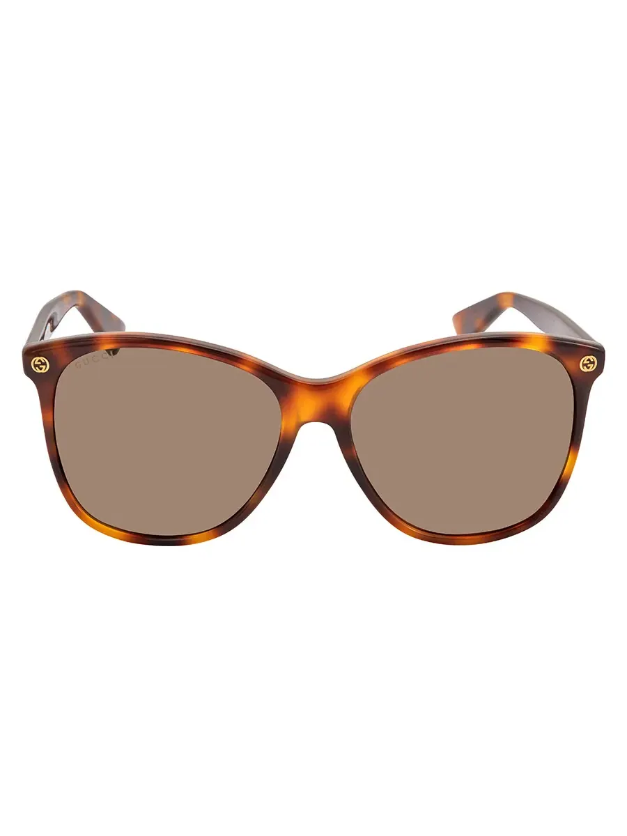 Солнцезащитные очки для женщин Gucci GG0024 коричневые овальные GG0024S 002 58 — изображение 2 из 4, коричневый