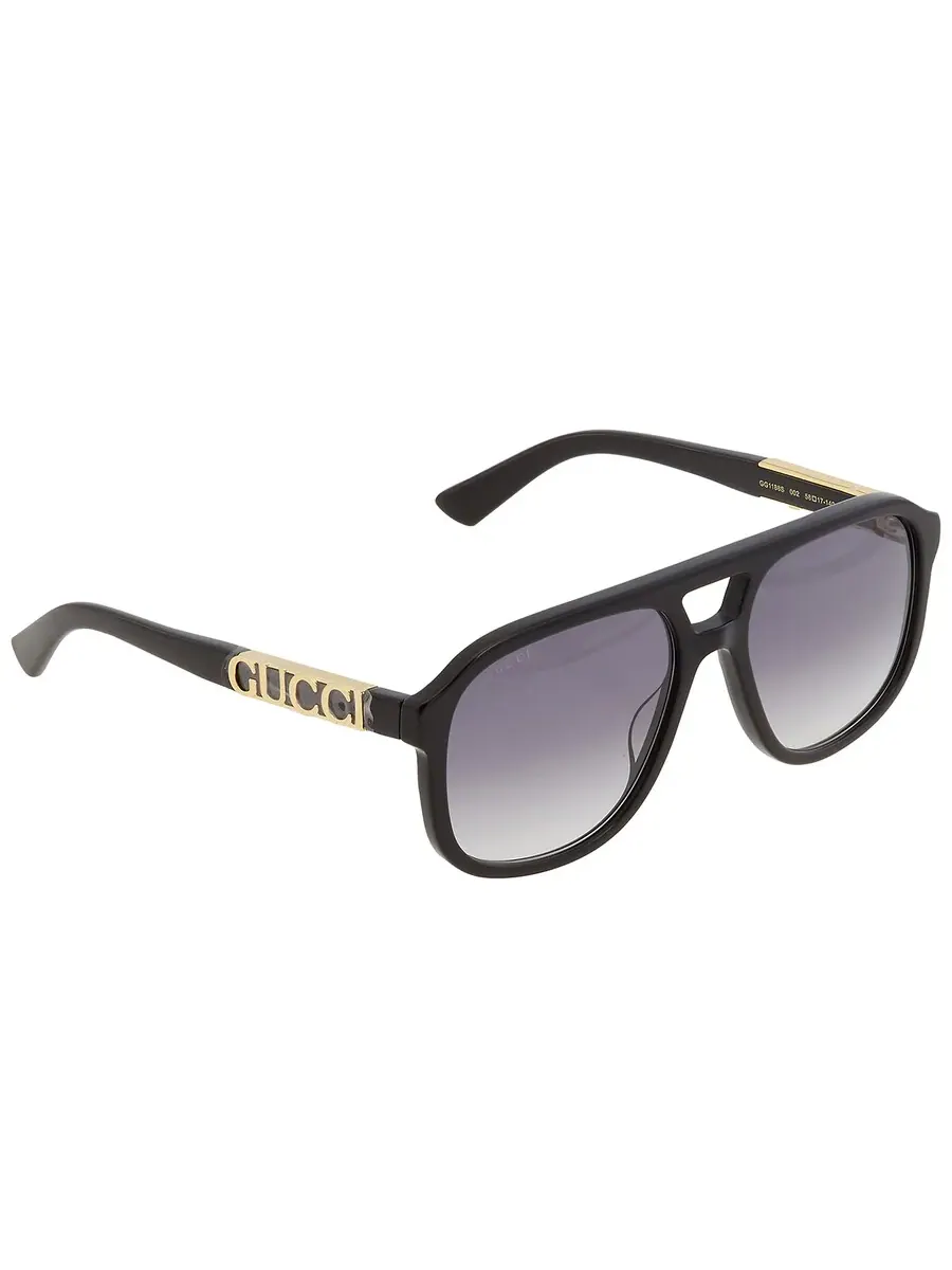 Солнцезащитные очки Gucci Pilot унисекс серого градиента GG1188S 002 58 — изображение 3 из 5, серый