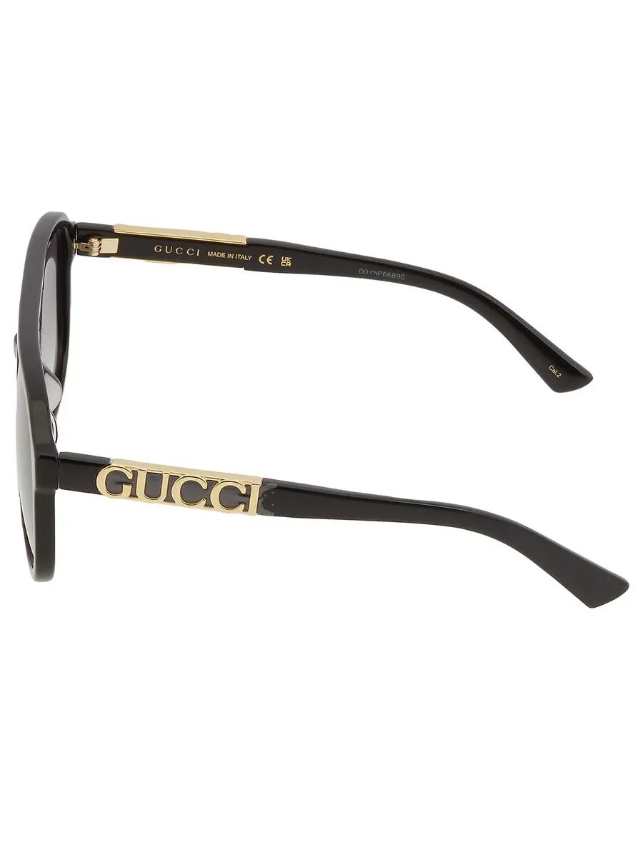 Солнцезащитные очки Gucci Pilot унисекс серого градиента GG1188S 002 58 — изображение 4 из 5, серый