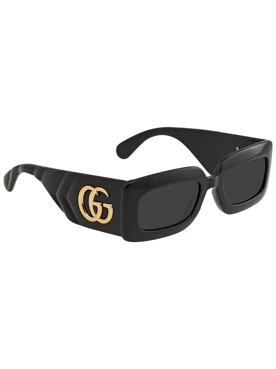 Женские солнцезащитные очки Gucci серого прямоугольного типа GG0811S 001 53 — изображение 3 из 5, черный