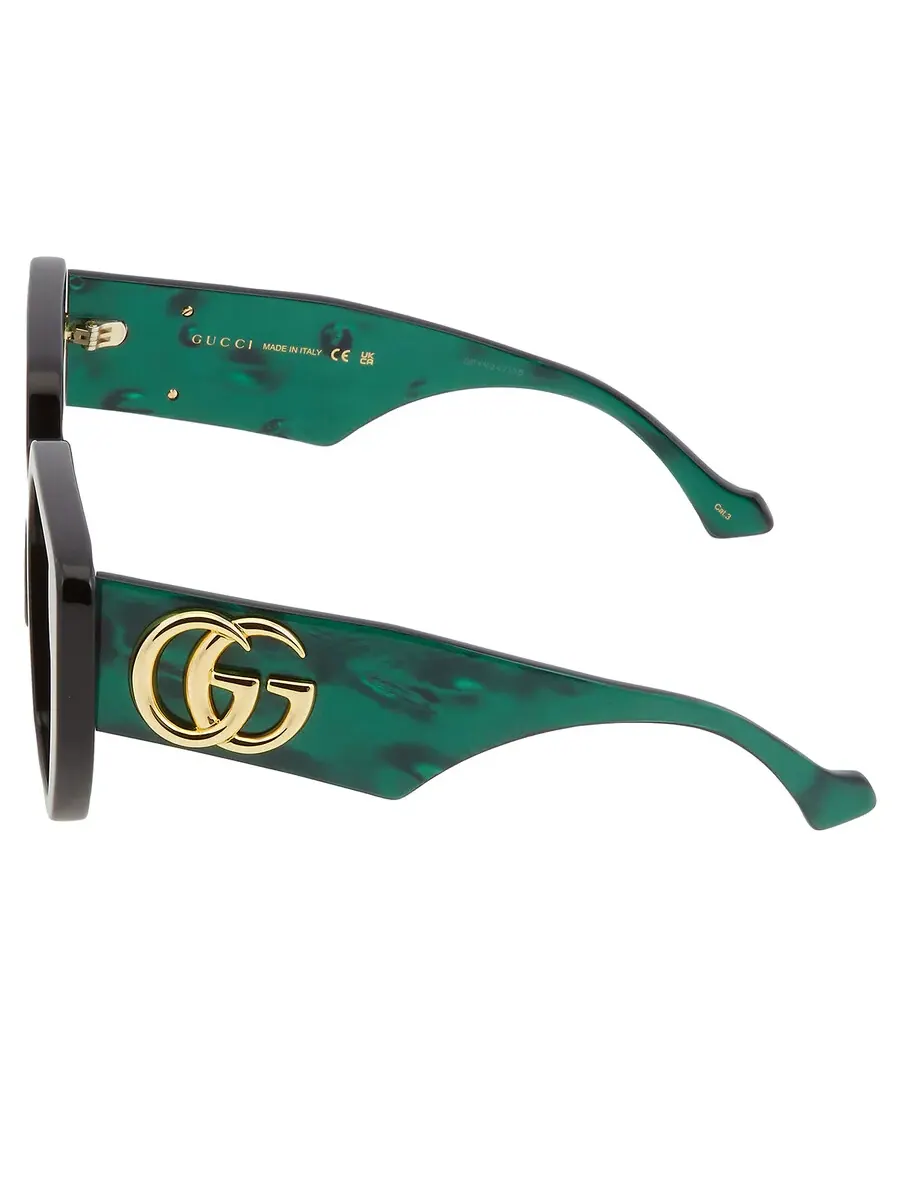 Женские солнцезащитные очки Gucci зеленого цвета с геометрическим узором GG0956S 001 54 — изображение 4 из 5, зеленый