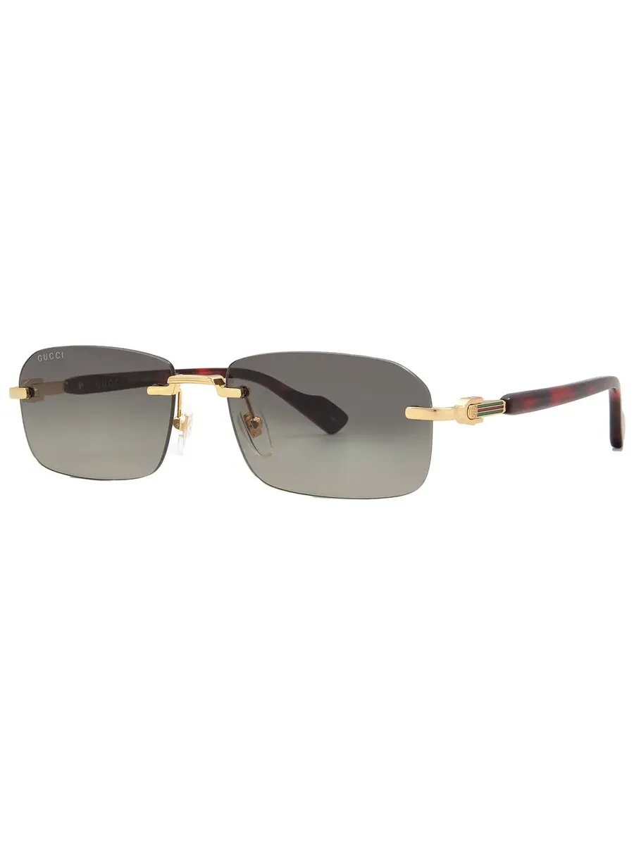 Мужские прямоугольные солнцезащитные очки Gucci серого градиента GG1221S 006 56 — изображение 2 из 5, серый