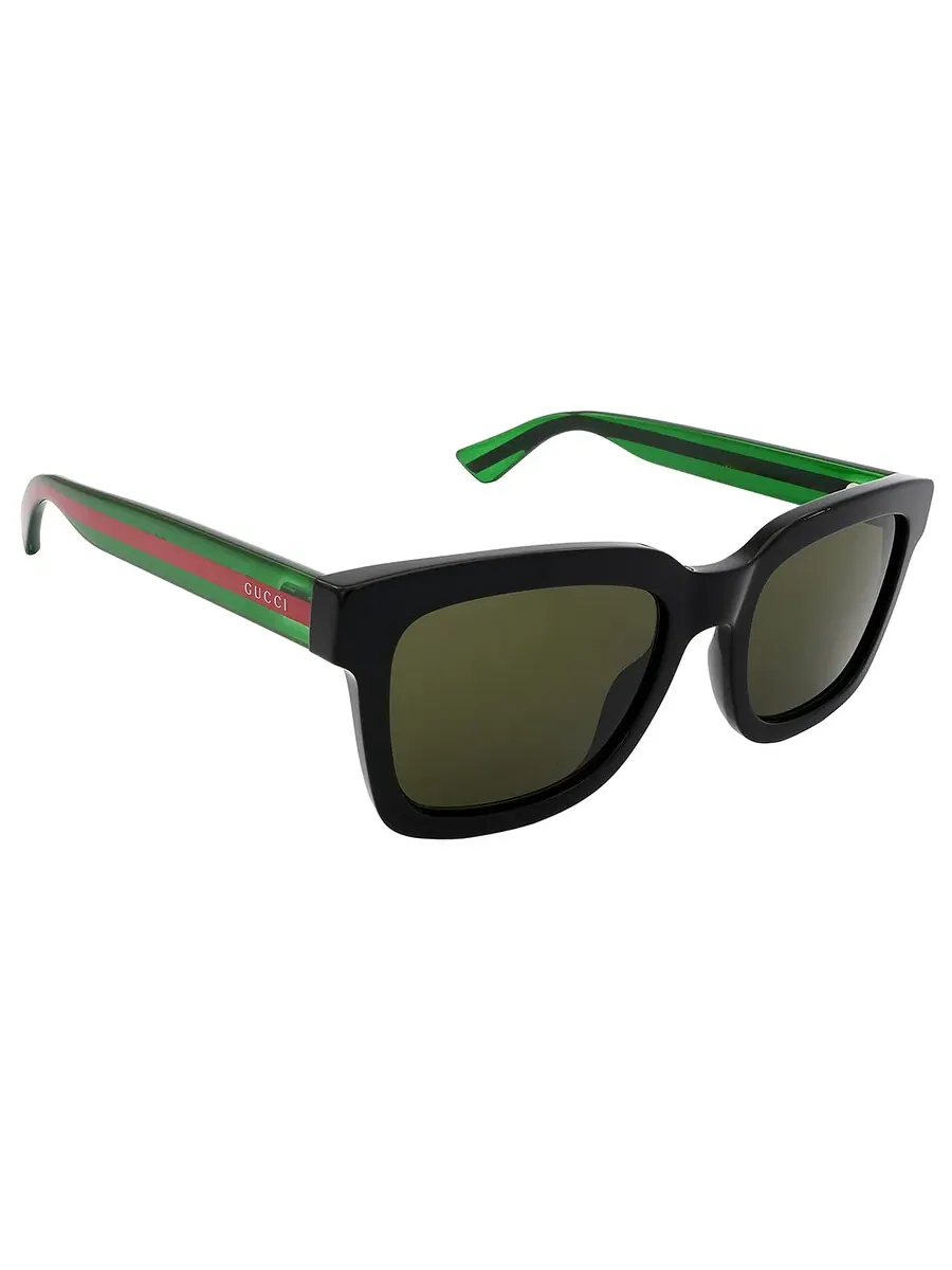 Мужские солнцезащитные очки Gucci Green Square GG0001SN 002 52 — изображение 3 из 5, зеленый