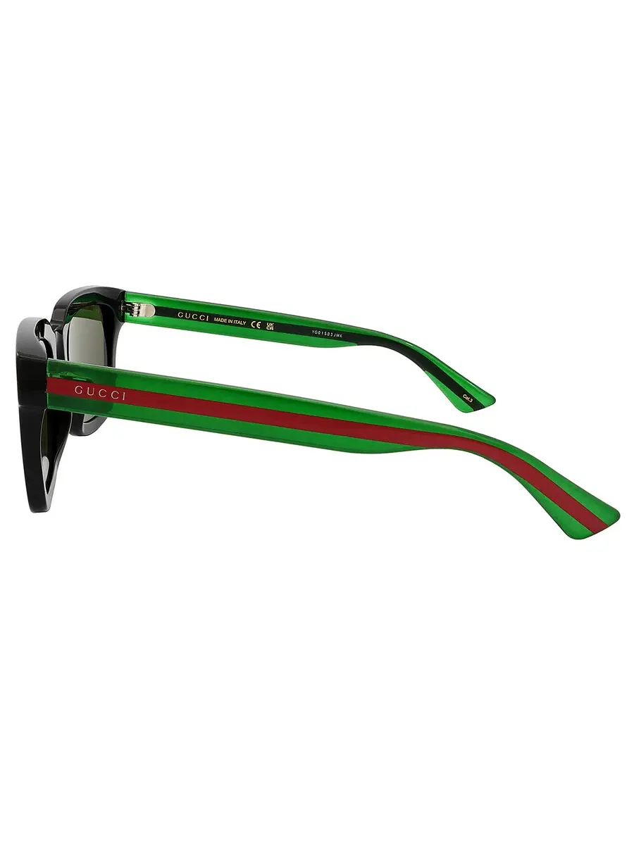 Мужские солнцезащитные очки Gucci Green Square GG0001SN 002 52 — изображение 4 из 5, зеленый