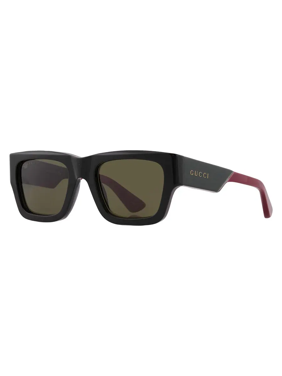 Мужские солнцезащитные очки Gucci Green Square GG1668S 003 52 — изображение 2 из 5, зеленый