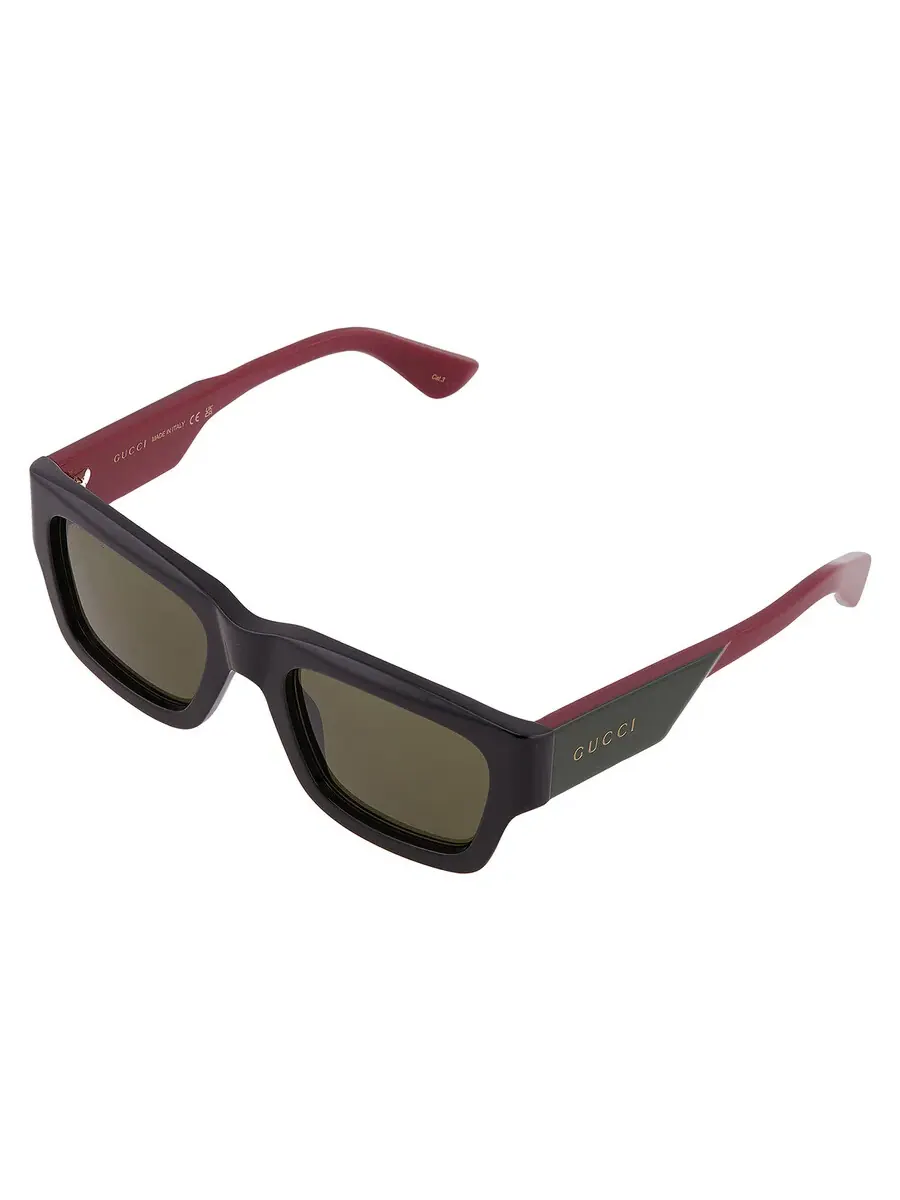 Мужские солнцезащитные очки Gucci Green Square GG1668S 003 52 — изображение 3 из 5, зеленый
