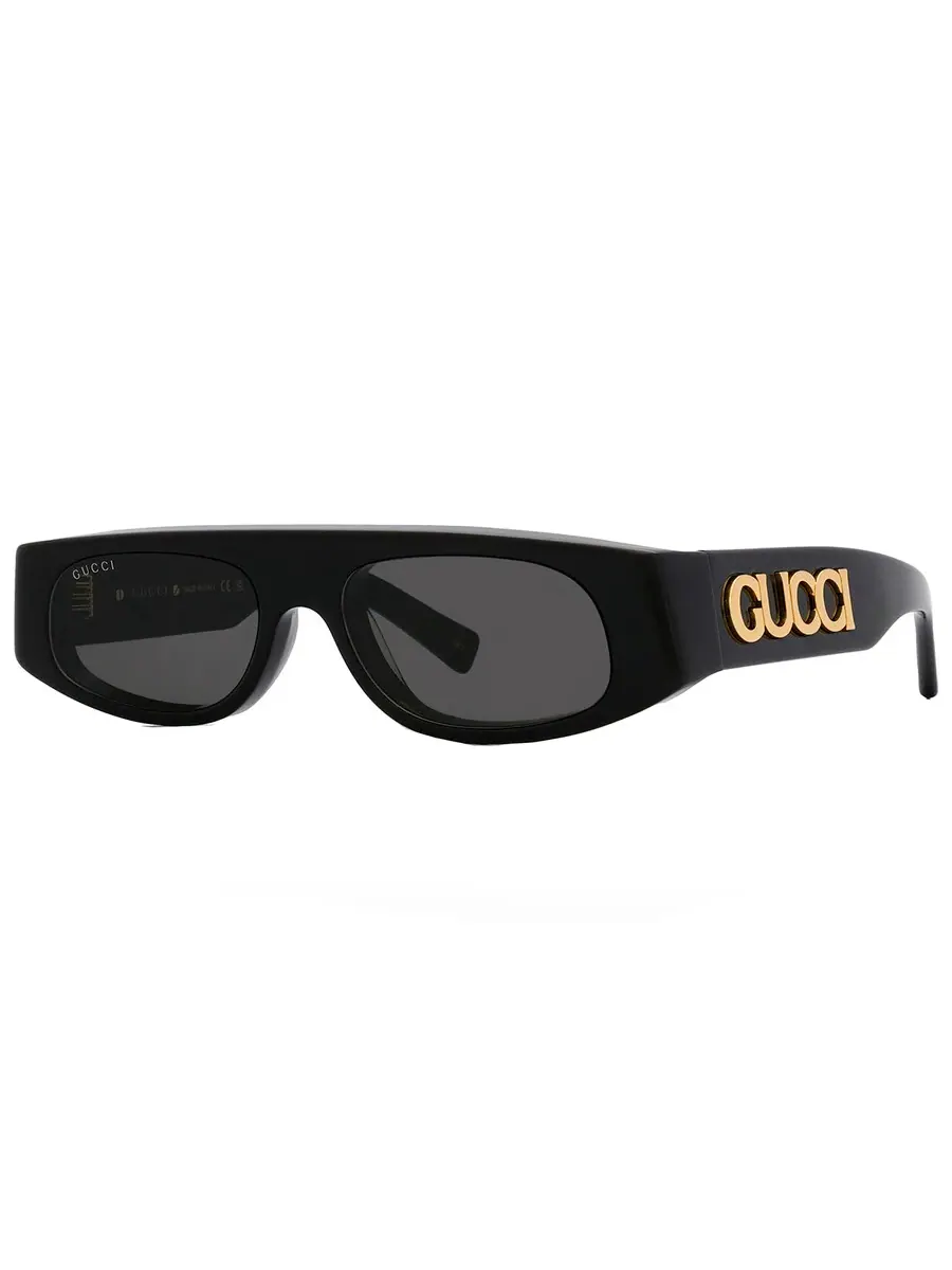 Женские солнцезащитные очки Gucci серого цвета с оправой Browline GG1771S 001 51 — изображение 3 из 6, черный