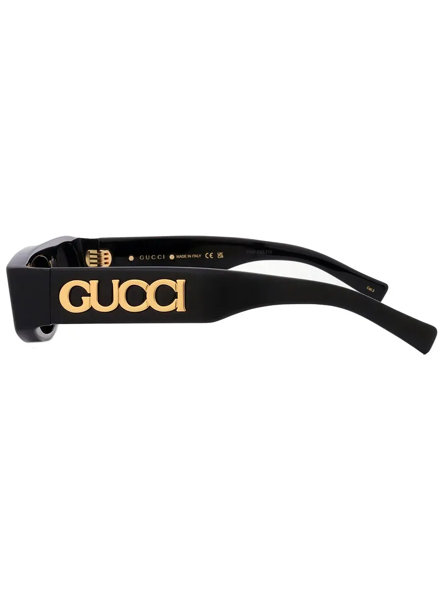 Женские солнцезащитные очки Gucci серого цвета с оправой Browline GG1771S 001 51 — изображение 5 из 6, черный
