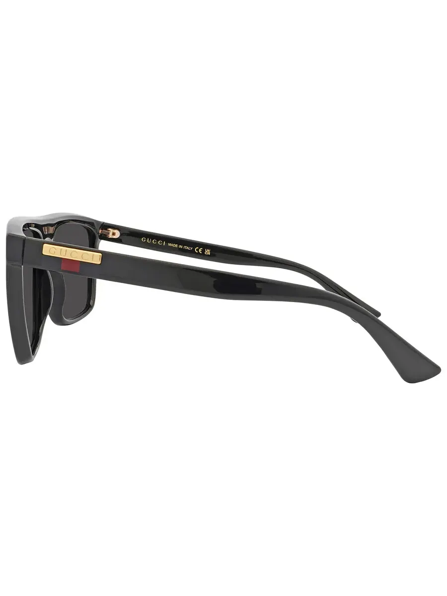 Мужские солнцезащитные очки Gucci серого цвета Browline GG0748S 001 59 — изображение 5 из 6, серый
