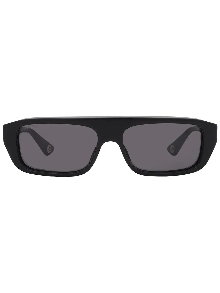 Мужские солнцезащитные очки Gucci серого цвета с оправой Browline GG1617S 001 56