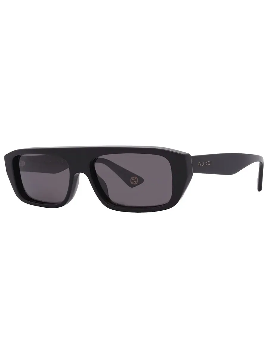 Мужские солнцезащитные очки Gucci серого цвета с оправой Browline GG1617S 001 56 — изображение 3 из 6, черный