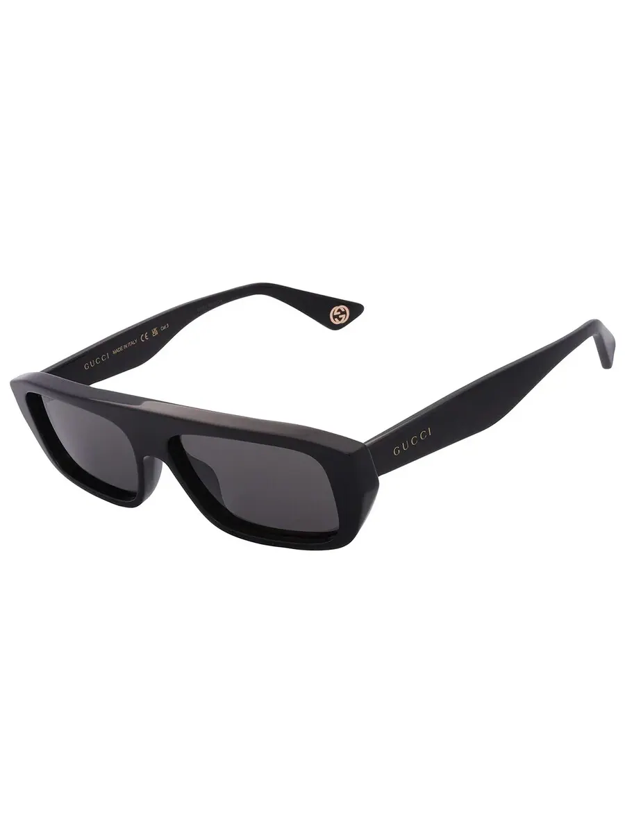 Мужские солнцезащитные очки Gucci серого цвета с оправой Browline GG1617S 001 56 — изображение 4 из 6, черный