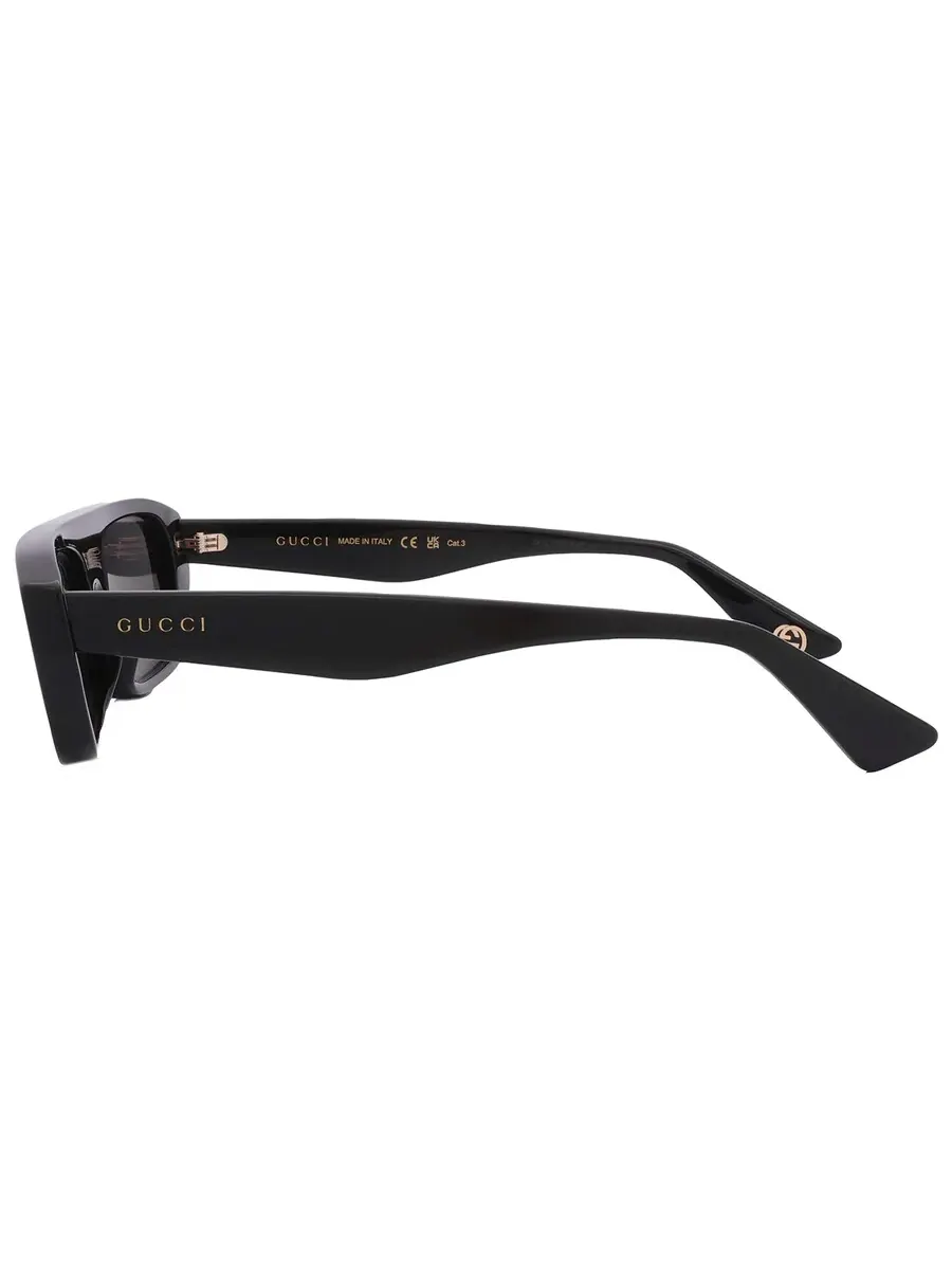 Мужские солнцезащитные очки Gucci серого цвета с оправой Browline GG1617S 001 56 — изображение 5 из 6, черный