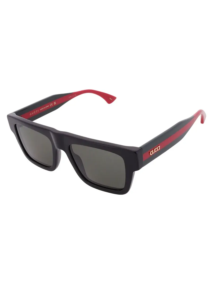 Мужские солнцезащитные очки Gucci серого цвета с оправой Browline GG1868S 001 53 — изображение 3 из 5, черный
