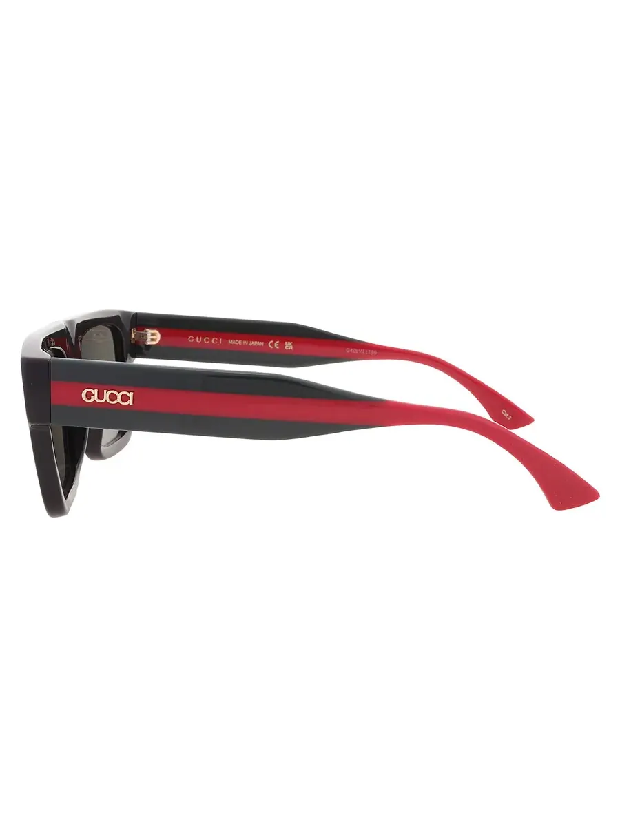 Мужские солнцезащитные очки Gucci серого цвета с оправой Browline GG1868S 001 53 — изображение 4 из 5, черный