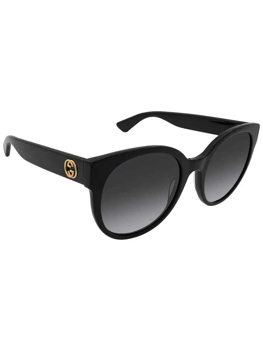 Женские солнцезащитные очки Gucci серого цвета в форме кошачьего глаза GG0035SN 001 54 — изображение 2 из 4, черный