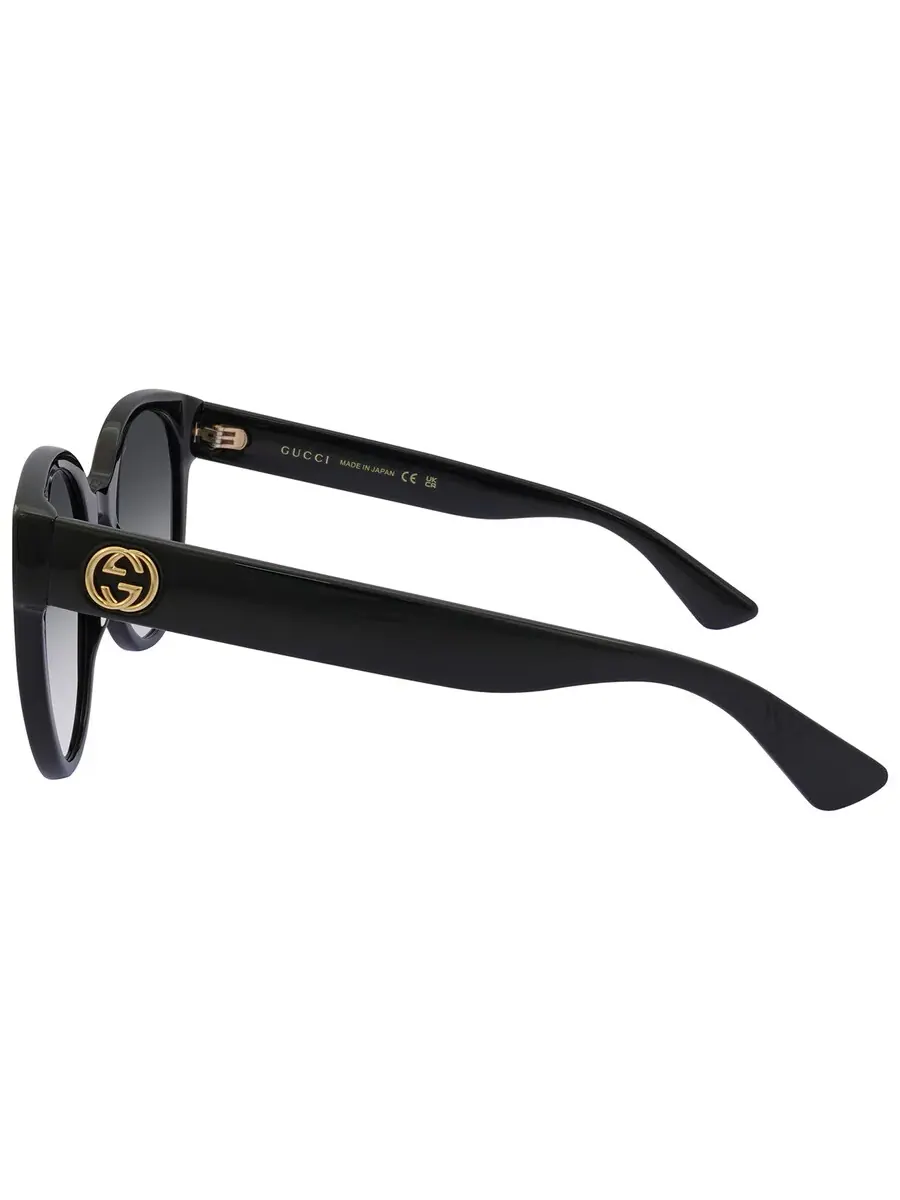 Женские солнцезащитные очки Gucci серого цвета в форме кошачьего глаза GG0035SN 001 54 — изображение 3 из 4, черный