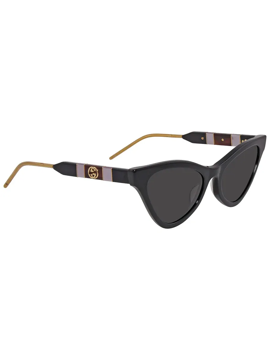 Очки солнцезащитные женские Gucci серого цвета в форме кошачьего глаза GG0597S-001 55 — изображение 3 из 5, серый