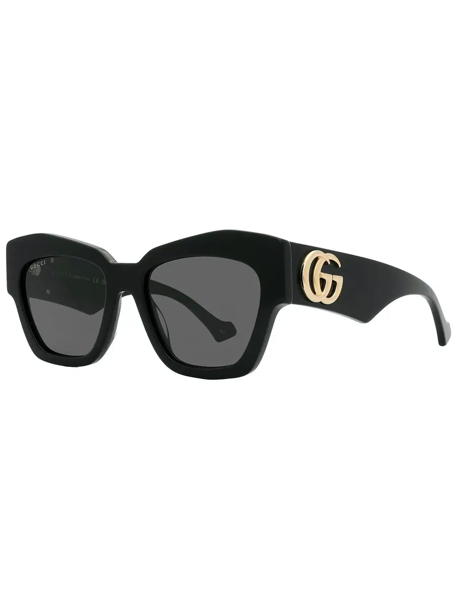 Женские солнцезащитные очки Gucci серого цвета в форме кошачьего глаза GG1422S 001 55 — изображение 3 из 6, черный