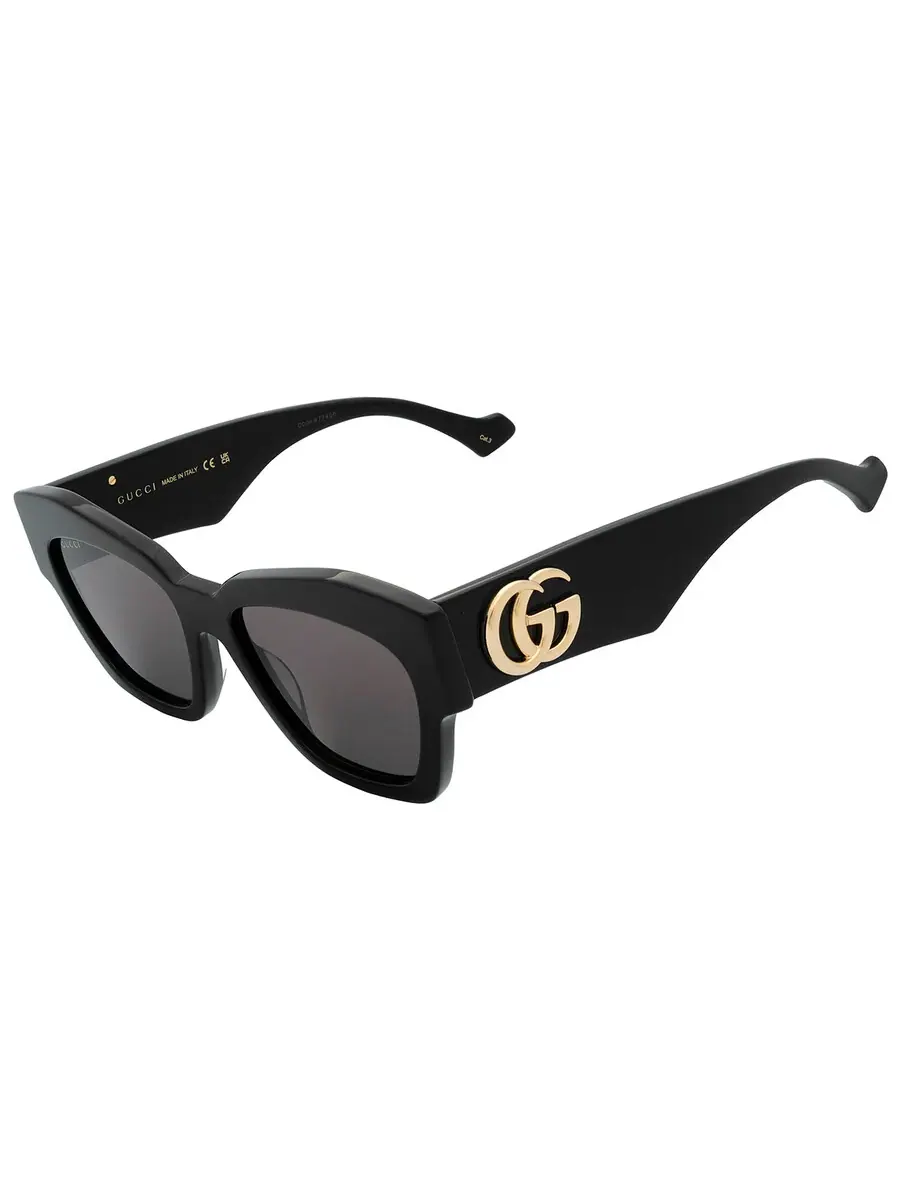Женские солнцезащитные очки Gucci серого цвета в форме кошачьего глаза GG1422S 001 55 — изображение 4 из 6, черный