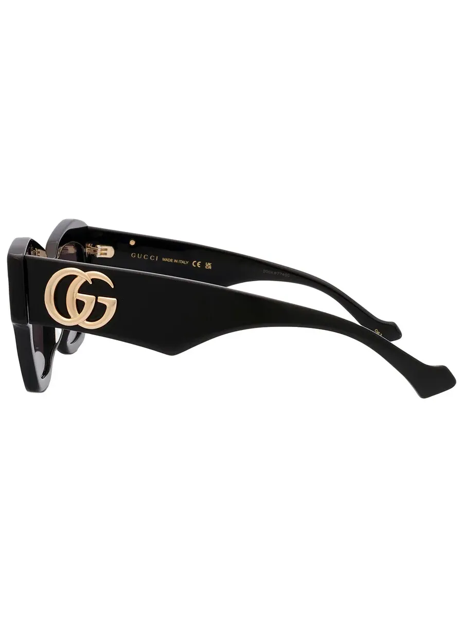 Женские солнцезащитные очки Gucci серого цвета в форме кошачьего глаза GG1422S 001 55 — изображение 5 из 6, черный