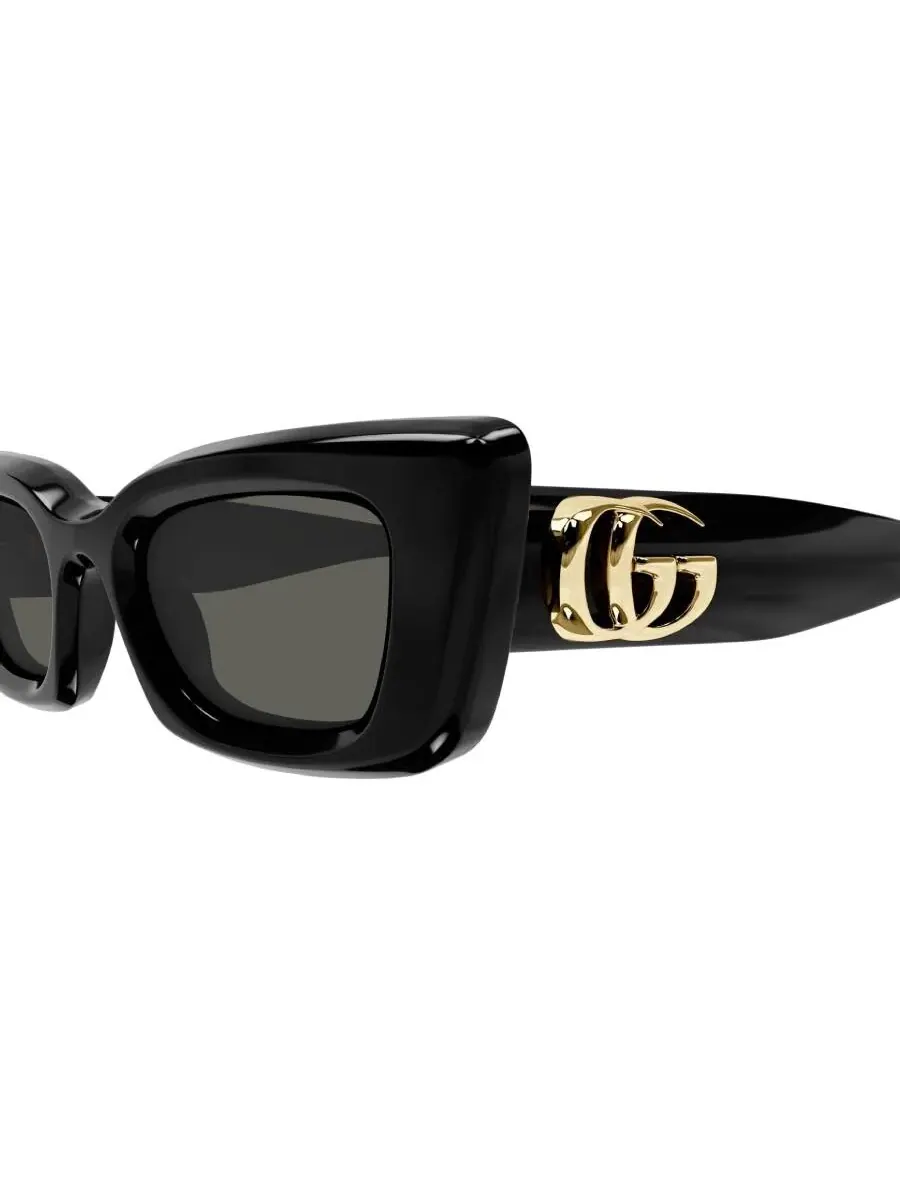 Женские солнцезащитные очки Gucci серого цвета в форме кошачьего глаза GG1827S 001 49 — изображение 3 из 4, черный