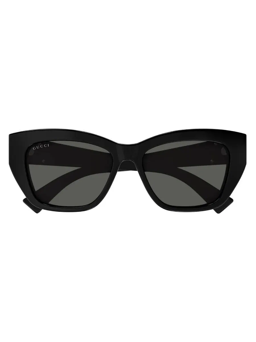 Женские солнцезащитные очки Gucci серого цвета в форме кошачьего глаза GG1844SA 001 55