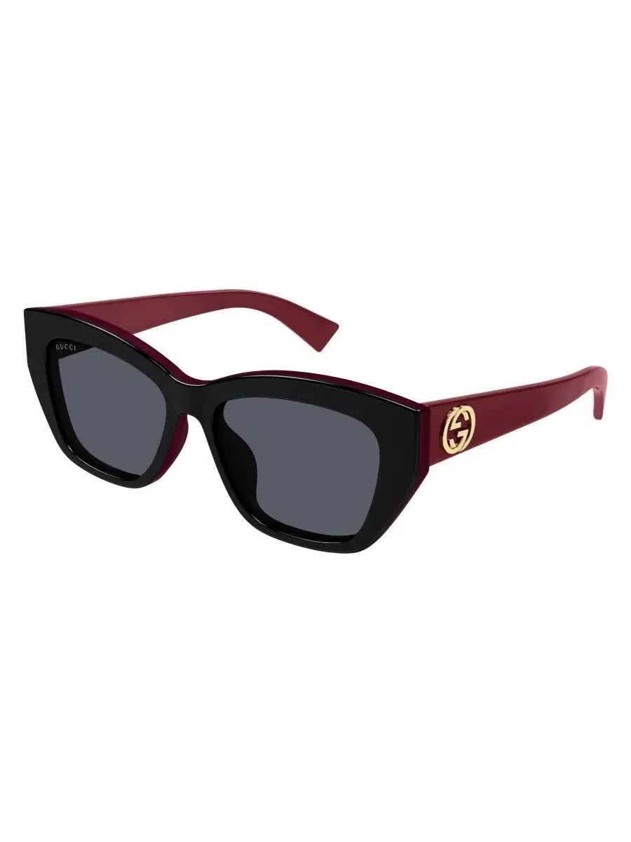 Женские солнцезащитные очки Gucci серого цвета в форме кошачьего глаза GG1844SA 004 55 — изображение 2 из 4, черный/красный