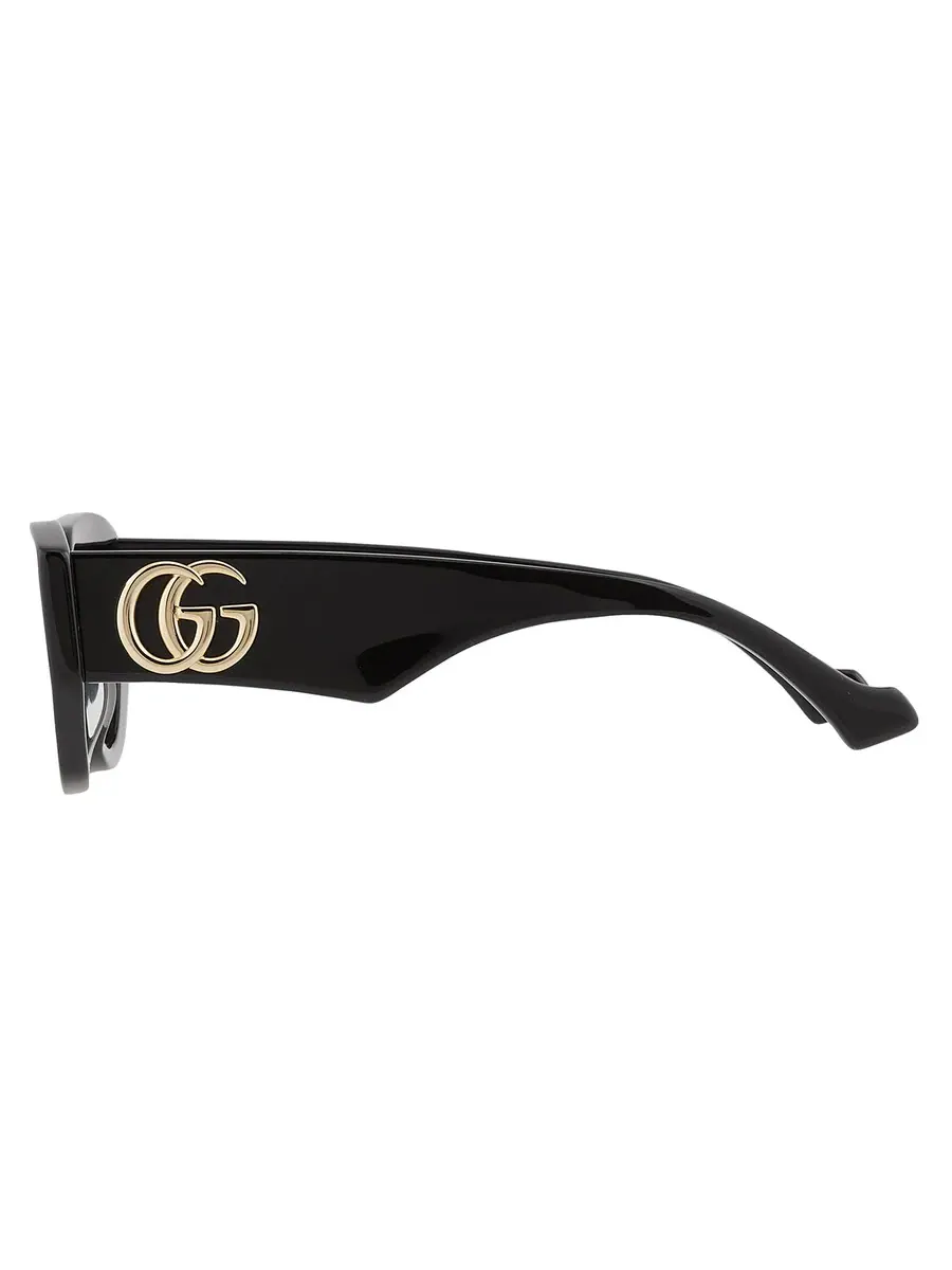 Женские солнцезащитные очки Gucci серого цвета с геометрическим узором GG1421S 001 51 — изображение 5 из 6, черный