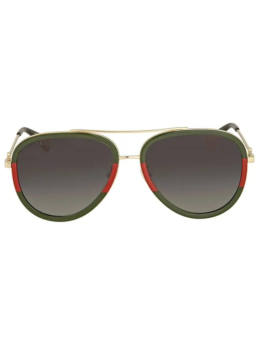 Очки солнцезащитные унисекс Gucci Grey Gradient Pilot GG0062S 003 57