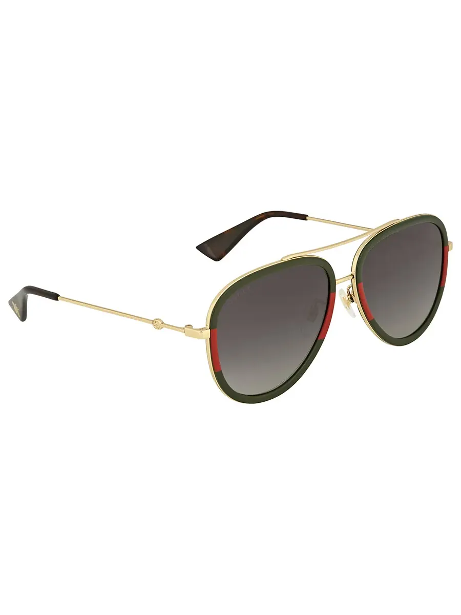Очки солнцезащитные унисекс Gucci Grey Gradient Pilot GG0062S 003 57 — изображение 5 из 6, серый