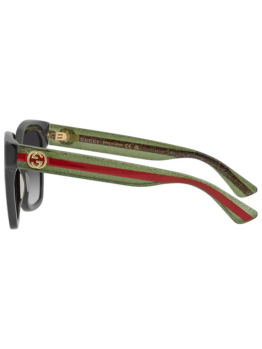 Женские солнцезащитные очки Gucci серого градиента квадратной формы GG0034SN 002 54, зеленый/черный — изображение 4 из 5