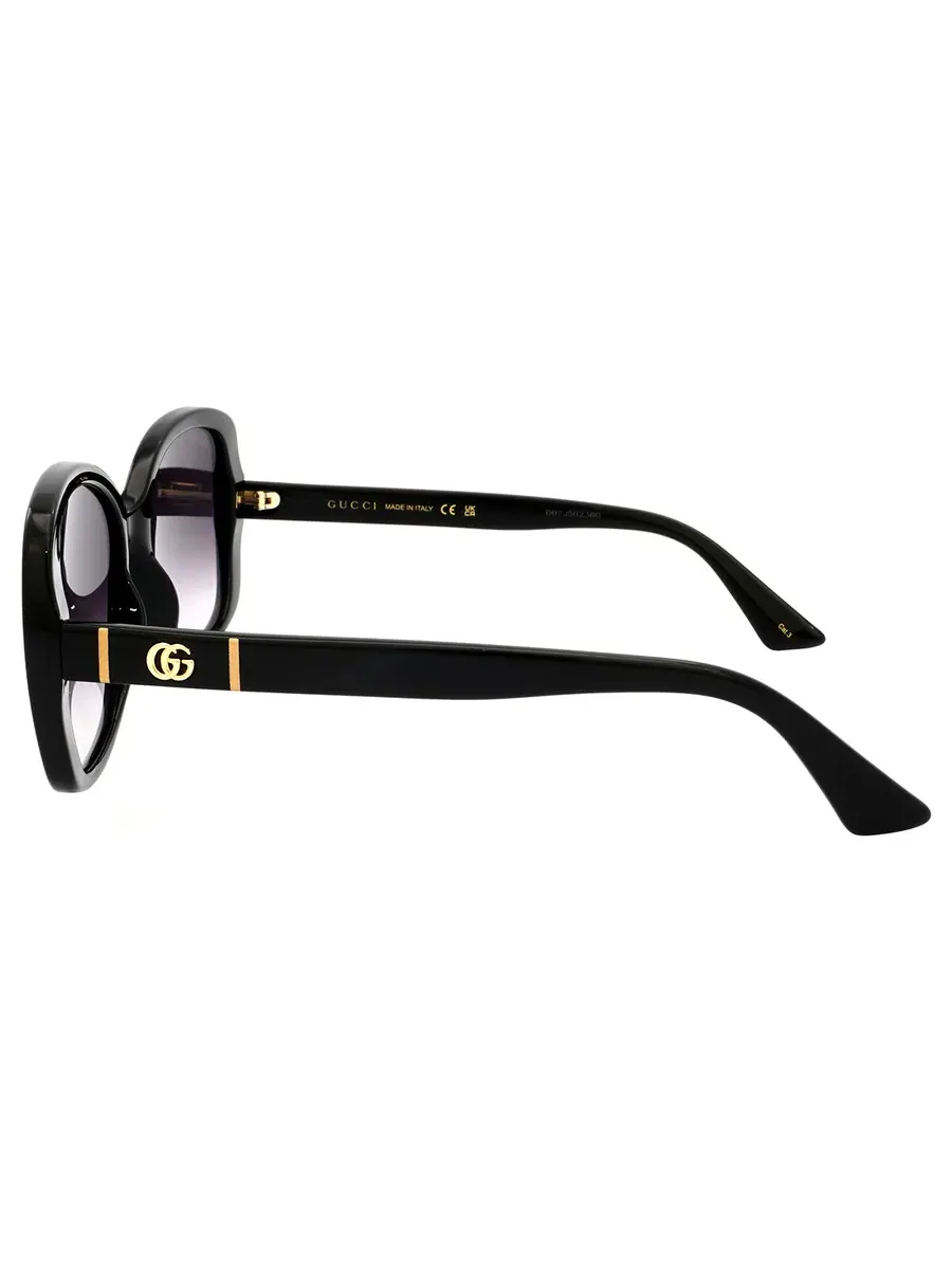 Женские солнцезащитные очки Gucci серого градиента, квадратная форма, GG0762S 001 56 — изображение 4 из 5, черный